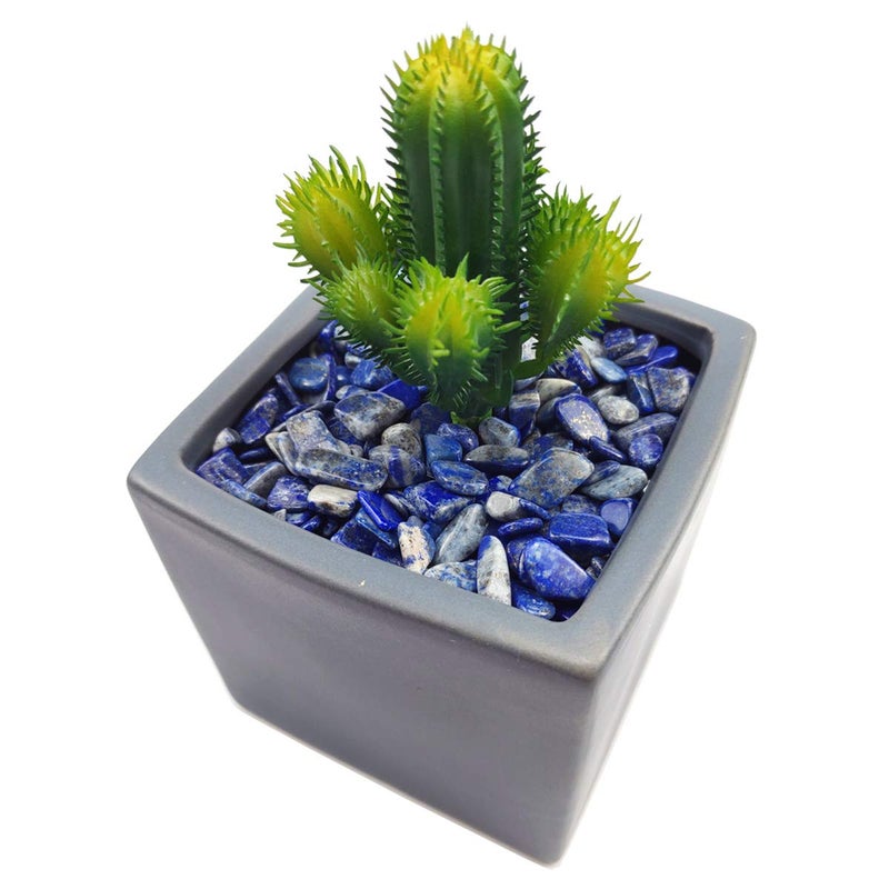 WAYBER 2 Lbs/920g Deep Blue Lapis Lazuli Pebbles Irregular Decorative Stones Natural Crystal Rock Gravel for Aquarium/Fish Turtle Tank/Succulent Plants/Air Plants Decoration (Fill 1.8 Cups) - Image 4